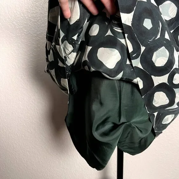 New York & Company Sz 6 100% Silk Mini Shift Cocktail Dress Formal Hunter Green - Picture 8 of 11